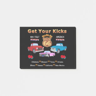 Post-it® Prenez vos coups de pied. Route 66 t-shirts et cad