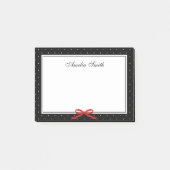 Post-it® Preppy Black avec blanc Polka Dot Rouge Ruban (Devant)