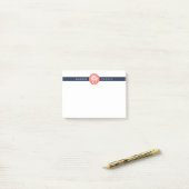 Post-it® Preppy Coral Branch & Navy Stripe (Sur un bureau)