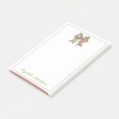 Post-it® Preppy Floral Pink and Green Bow Personalized (Incliné)