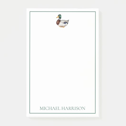 Post-it® Preppy Mallard Duck Personalized (Devant)