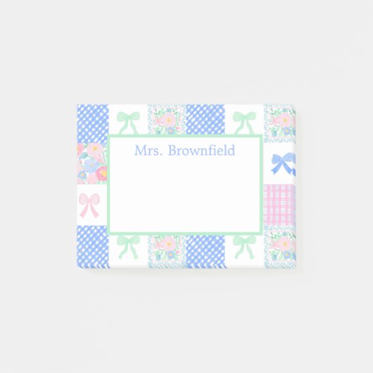 Post-it® Preppy professeur de nom personnalisé préppy (Devant)