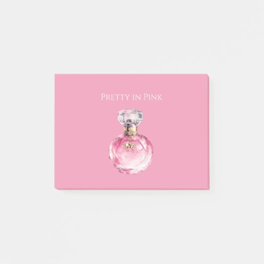Post-it® Pretty in Pink Perfume Bottle Gold Horse Charm (Devant)