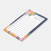 Post-it® Pretty Lush Flowers - Custom Name To Do List (Incliné)