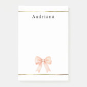 Post-it® Pretty Peach Bow Personalized  (Devant)