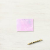 Post-it® Pretty pink feminine watercolor custom name (Sur un bureau)