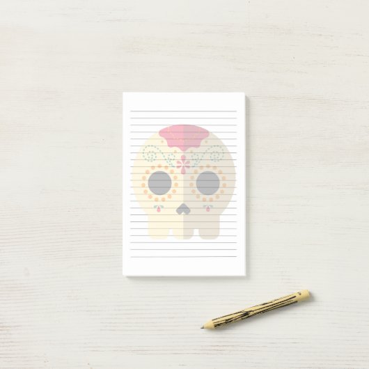 Post-it® Pretty Sugar Skull Post-It Notes (Sur un bureau)