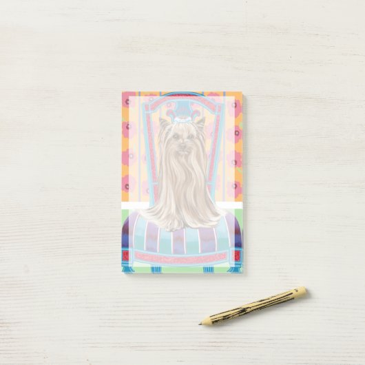 Post-it® Princesse de la Couronne Yorkie (Sur un bureau)