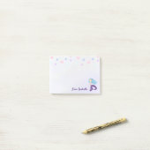 Post-it® Princesse Sirène Pastel Turquoise et Violet (Sur un bureau)