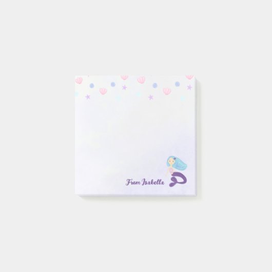 Post-it® Princesse Sirène Pastel Turquoise & Violet (Devant)