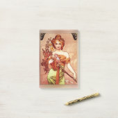 Post-it® Printemps c1900 Top deux tiers par Alphonse Mucha (Sur un bureau)