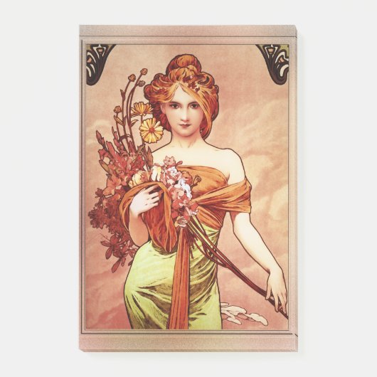 Post-it® Printemps c1900 Top deux tiers par Alphonse Mucha (Devant)