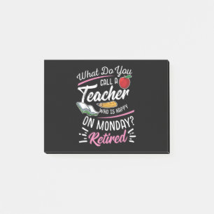 Post-it® Professeur À La Retraite Professeur Retraité Heure
