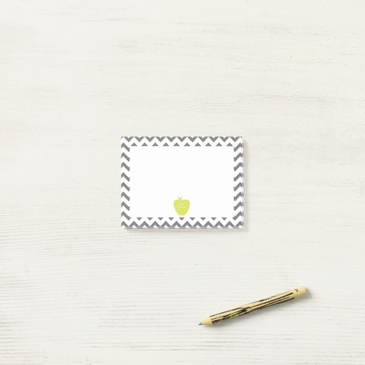 Post-it® Professeur au néon gris de Chevron Apple (Sur un bureau)