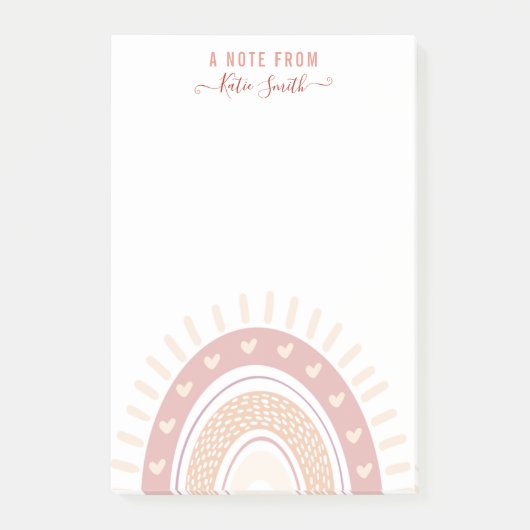 Post-it® Professeur de calligraphie arc-en-ciel Boho person (Devant)