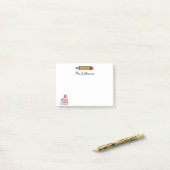 Post-it® Professeur de Crayon de Cute Personnalisé Retour à (Sur un bureau)