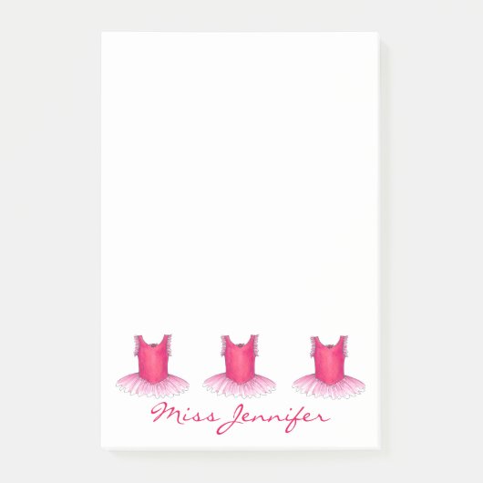 Post-it® Professeur de danse personnalisée Ballet rose Tutu (Devant)
