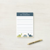 Post-it® Professeur de sciences des dinosaures à l'aquarell (Sur un bureau)