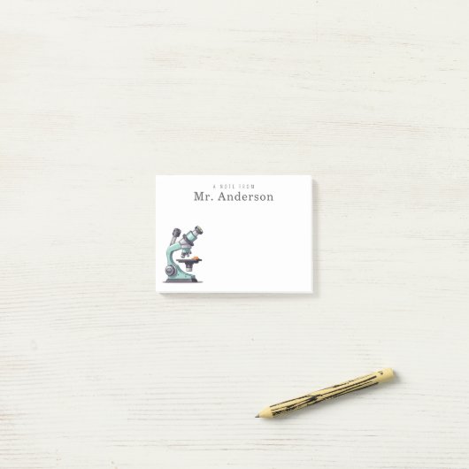Post-it® Professeur de sciences Laboratoire de microscope (Sur un bureau)