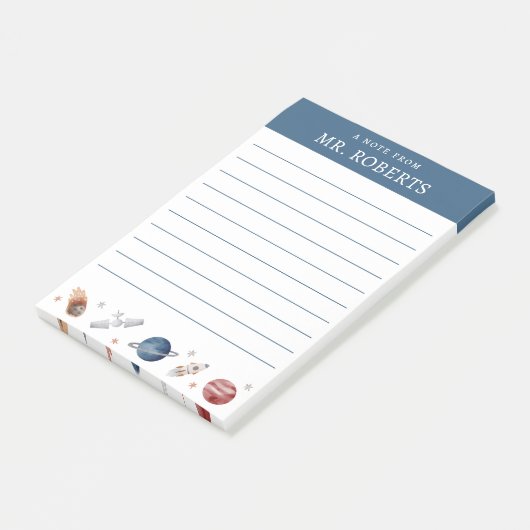 Post-it® Professeur de sciences sur l'espace et les planète (Incliné)