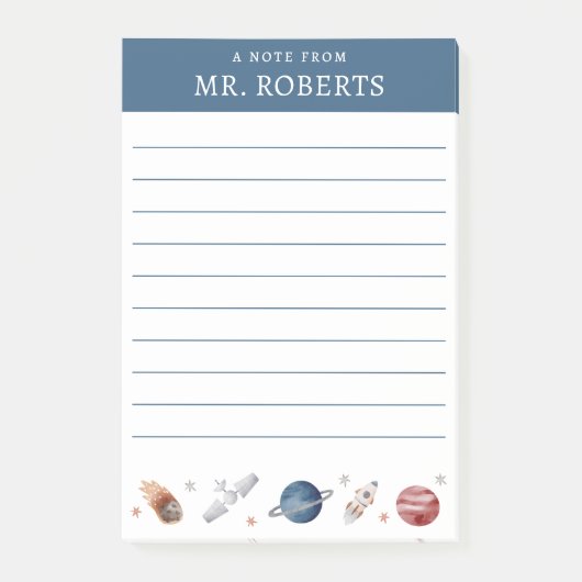 Post-it® Professeur de sciences sur l'espace et les planète (Devant)