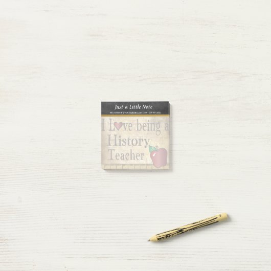 Post-it® Professeur d'histoire | Style Vintage (Sur un bureau)