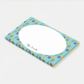 Post-it® Professeur Floral Aqua Nom Personnalisé (Incliné)