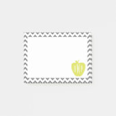 Post-it® Professeur gris de monogramme d'Apple de Chevron (Devant)