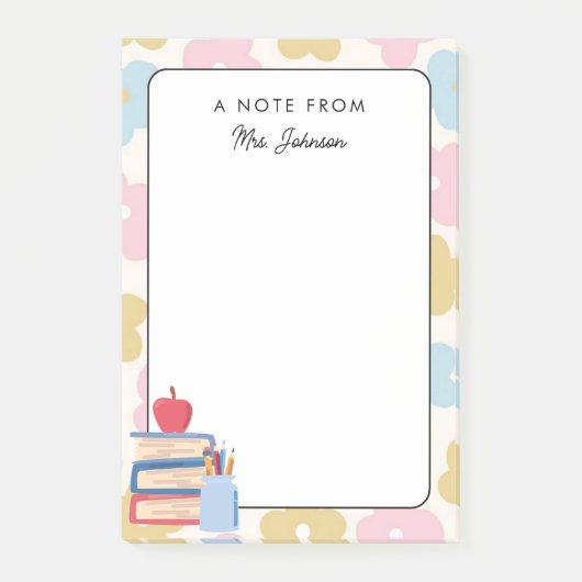 Post-it® Professeur personnalisé couleur mignon Retour à l' (Devant)