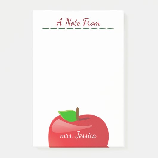 Post-it® Professeur personnalisé de pomme rouge (Devant)