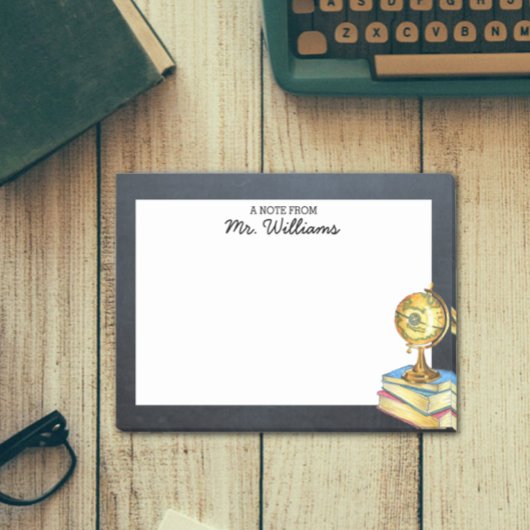 Post-it® Professeur personnalisé Globe and Chalkboard