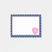 Post-it® Professeur rose de monogramme de Quatrefoil de (Devant)