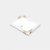 Post-it® Professeur rose en bois gris floral poussiéreux (Incliné)