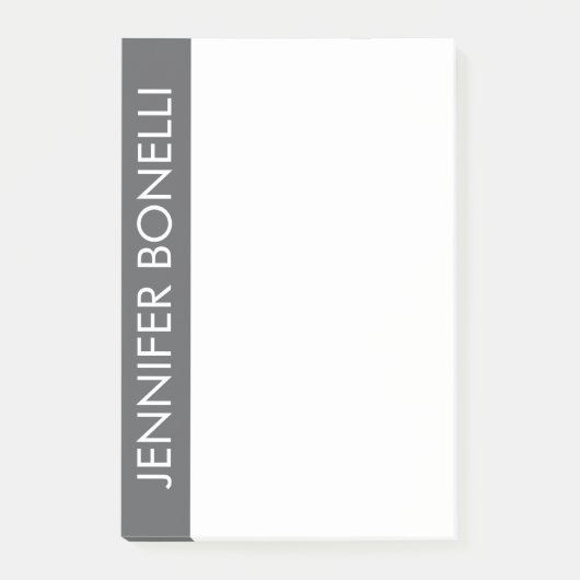 Post-it® Professional minimalist modern bold name grey  (Devant)
