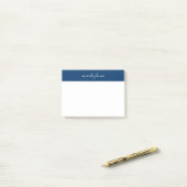Post-it® Professional Modern Navy Blue Monogram Full Name (Sur un bureau)
