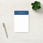 Post-it® Professional Modern Navy Blue Monogram Full Name (Bureau)