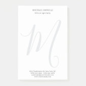 Post-it® Professional Plain Modern Minimalist Monogrammed (Devant)