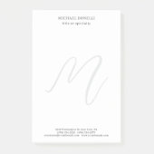 Post-it® Professional Plain Modern Minimalist Monogrammed (Devant)