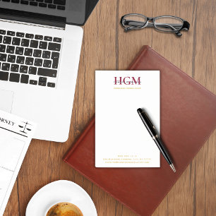 Post-it® Professionnel 3 lettres Monogram Bourgogne Marine 