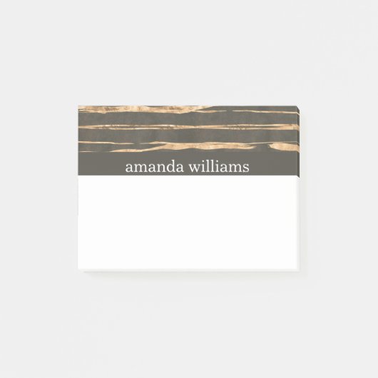 Post-it® Professionnel chic de feuille d'or de Faux (Devant)