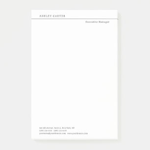 Post-it® Professionnel élégant blanc minimaliste moderne