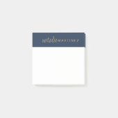 Post-it® Professionnel Elegant Marine Blue Gold Personnalis (Devant)