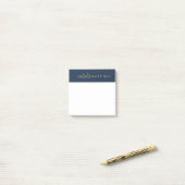 Post-it® Professionnel Elegant Marine Blue Gold Personnalis (Sur un bureau)