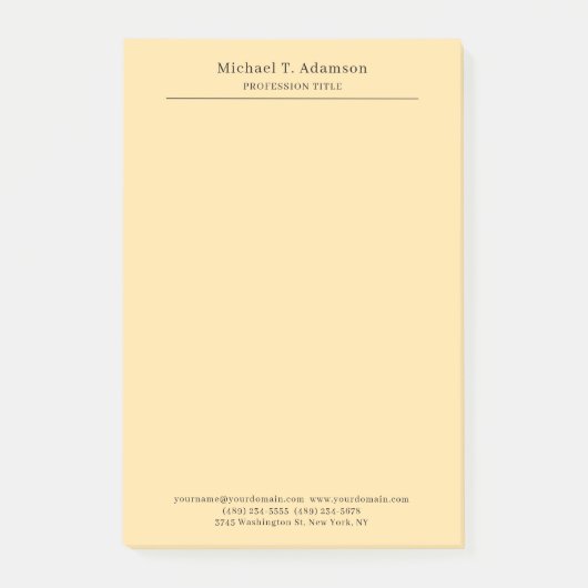 Post-it® Professionnel Élégant Moderne Beige Uni (Devant)