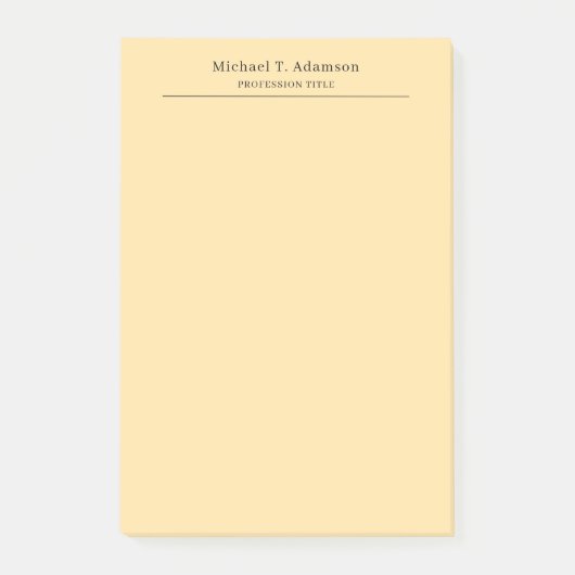 Post-it® Professionnel Élégant Moderne Beige Uni (Devant)