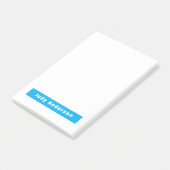 Post-it® Professionnel Élégant Moderne Simple Nom Bleu Blan (Incliné)
