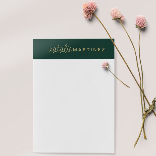 Post-it® Professionnel Élégant Vert Or Personnalisé Grand