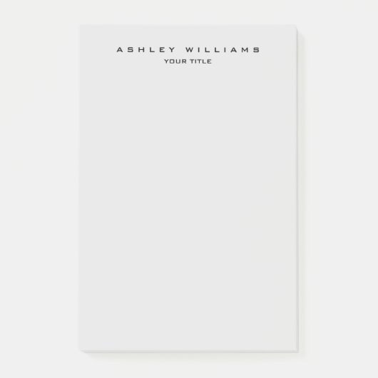 Post-it® Professionnel gris moderne uni unique (Devant)