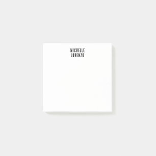 Post-it® Professionnel Moderne Simple Nom Uni Noir Blanc