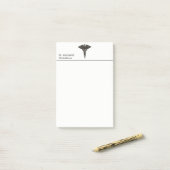 Post-it® Professionnel Simple Médicale Caduceus Noir Blanc (Sur un bureau)